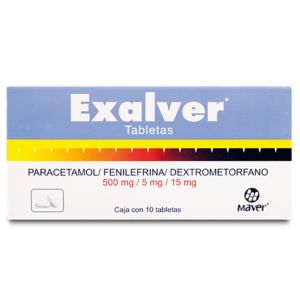 EXALVER PARACETAMOL FENILEFRINA DEXTROMETORFANO TAB